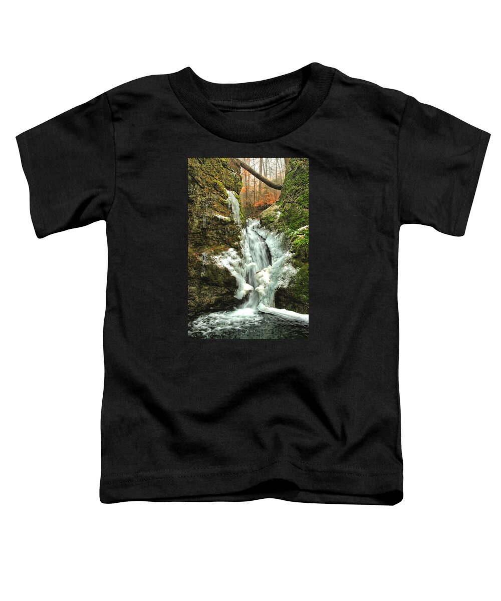 Winter Toddler T-Shirt featuring the photograph Winter Falls by Karol Livote