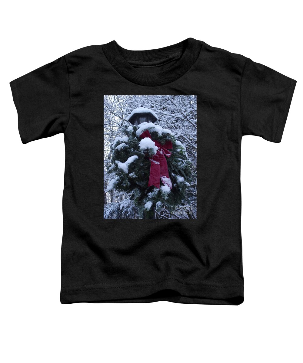 Snow Toddler T-Shirt featuring the photograph Winter Wreath by Michelle Welles