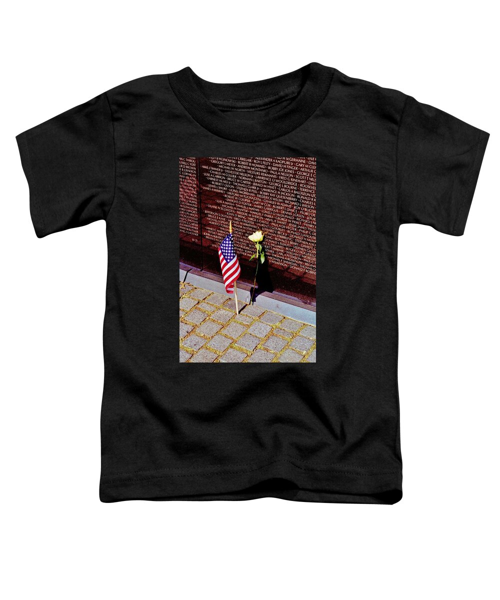  Toddler T-Shirt featuring the photograph Yellow Rose at The Memorial by Daniel Thompson