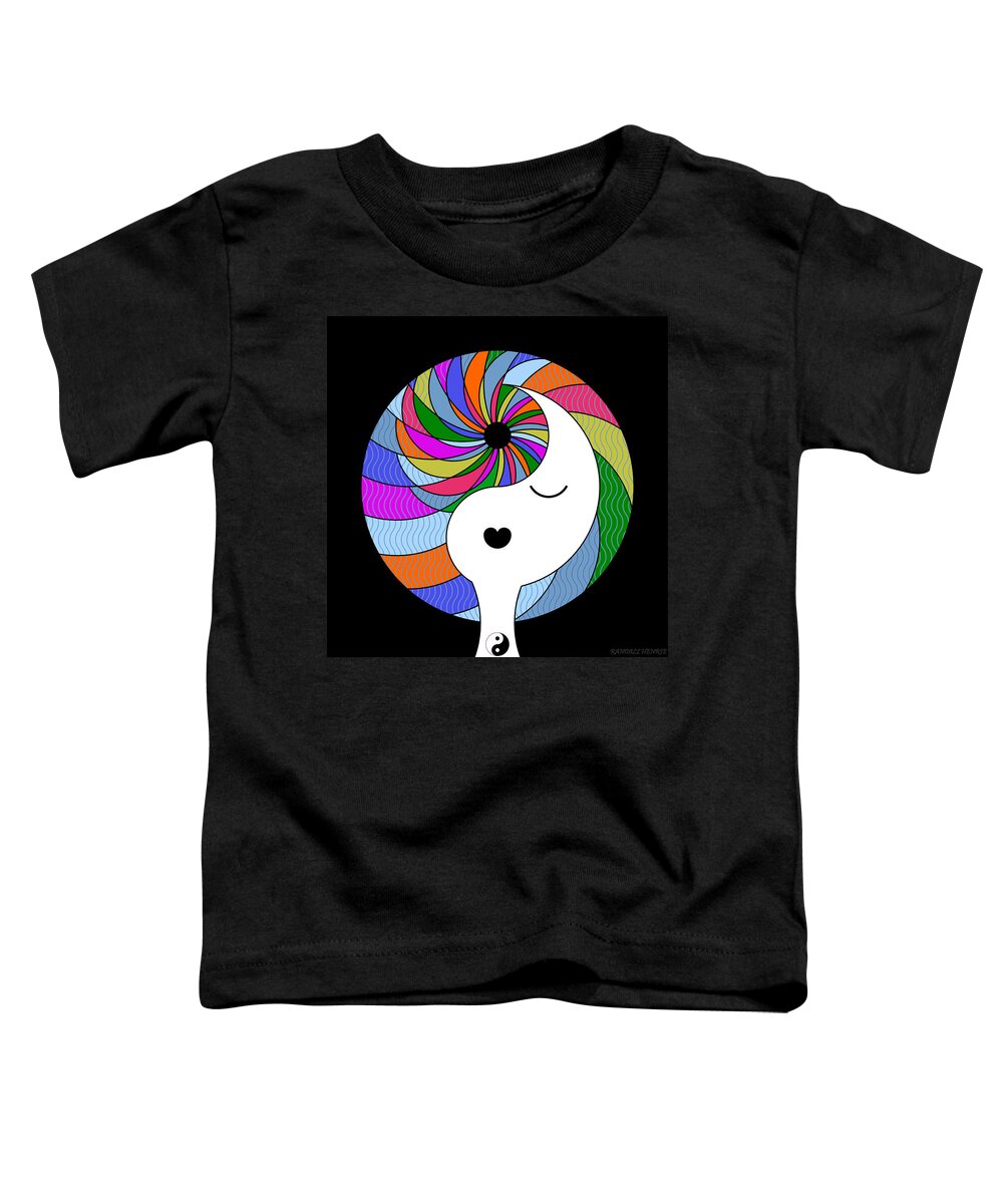 Colorful Toddler T-Shirt featuring the digital art Yin Yang Crown 3 by Randall J Henrie