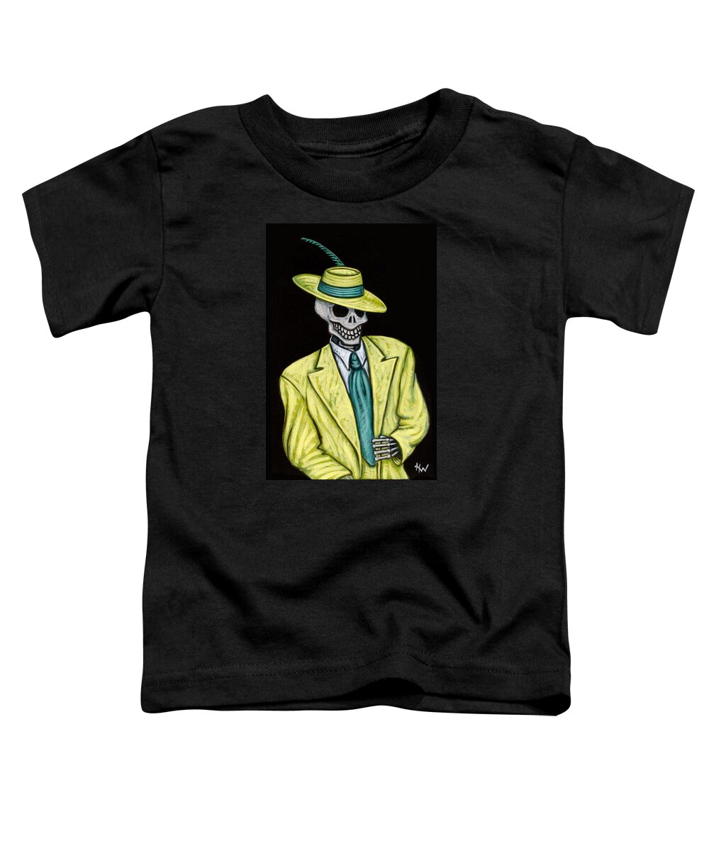 Skeleton Toddler T-Shirt featuring the painting Zoot of the Living Dead by Holly Wood