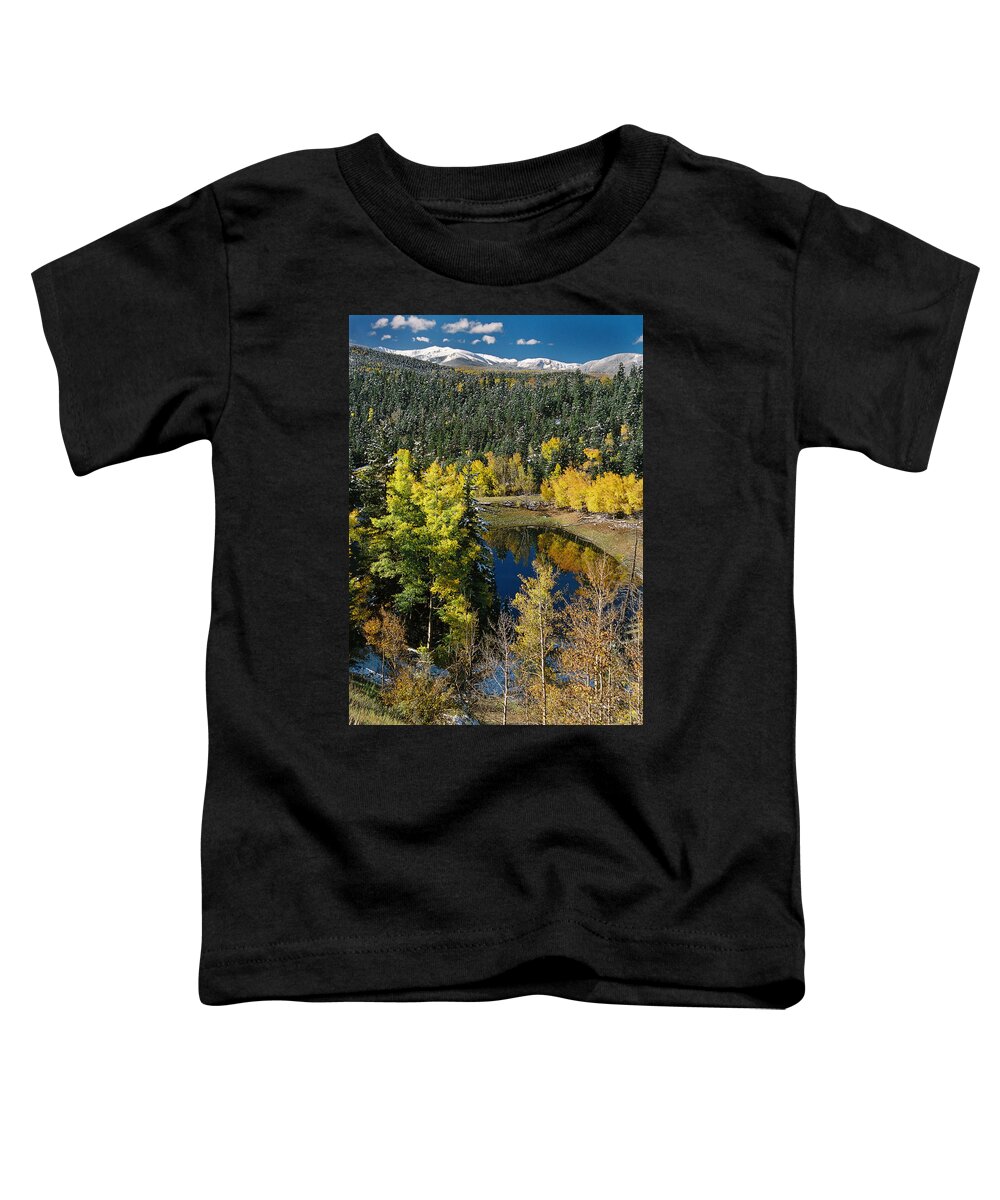 Red River Toddler T-Shirt featuring the photograph Fall Color On Bobcat Pass by Ron Weathers
