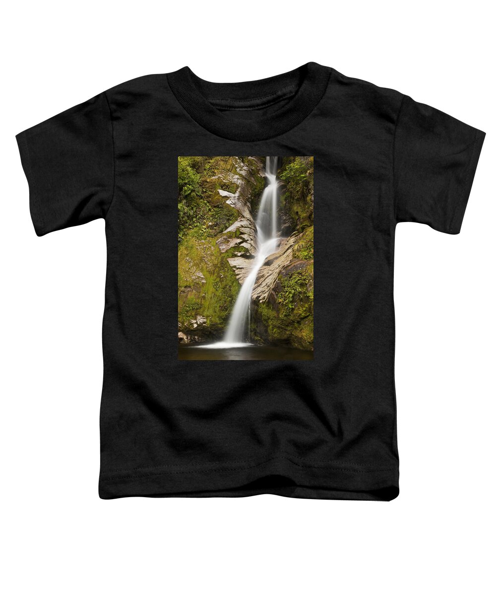 00439764 Toddler T-Shirt featuring the photograph Dorothy Falls Near Lake Kaniere New #1 by Colin Monteath