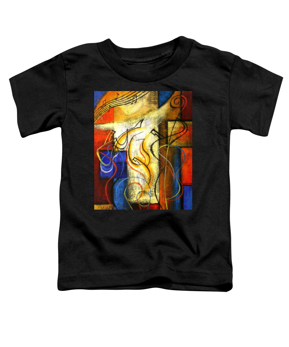 West Coast Jazz Toddler T-Shirt featuring the painting Jazz-Funk #2 by Leon Zernitsky