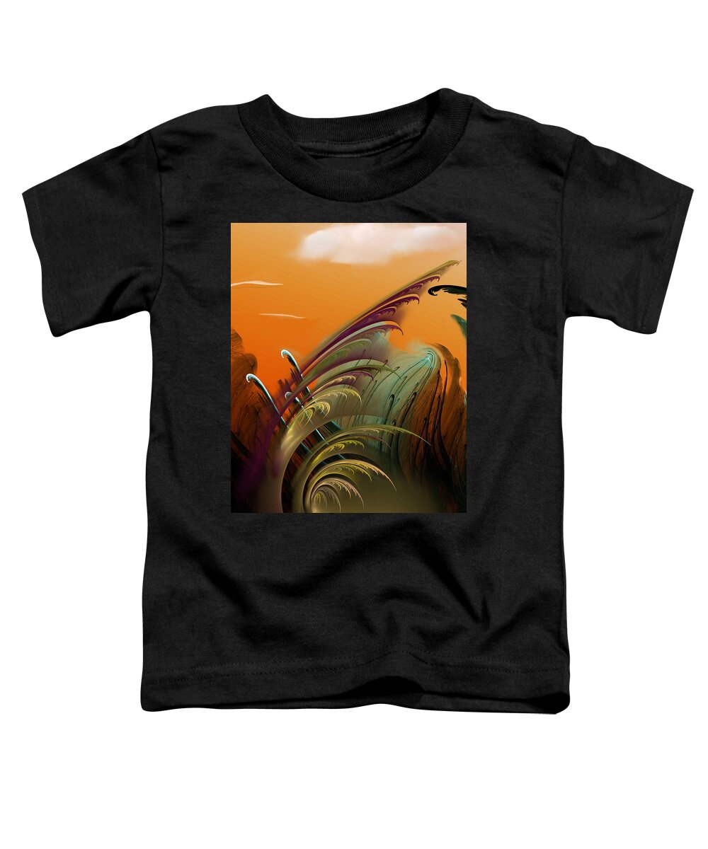 Fine Art Toddler T-Shirt featuring the digital art Alien Jungle by David Lane