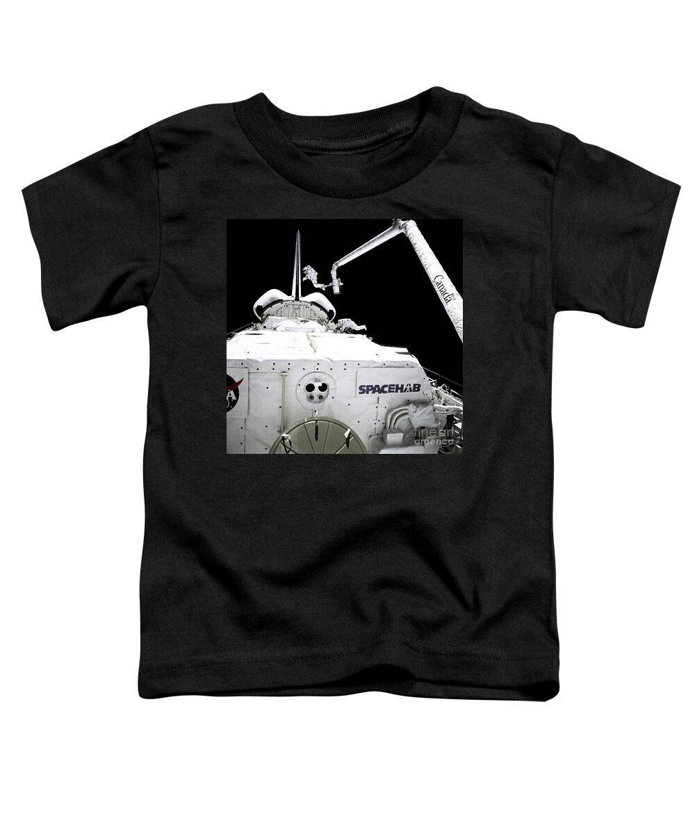 Extravehicular Mobility Unit Toddler T-Shirt featuring the photograph Astronauts Low And Wisoff At Work by Nasa
