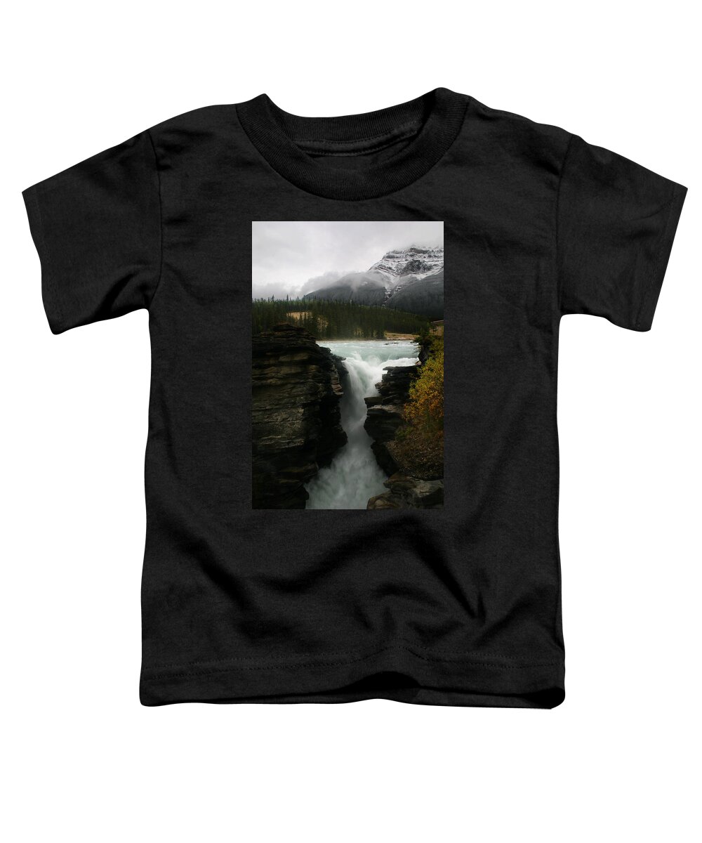 Athabasca Falls Toddler T-Shirt featuring the photograph Athabasca Falls Jasper National Park by Benjamin Dahl