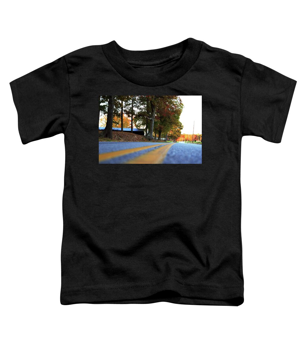 Road Toddler T-Shirt featuring the photograph Autumn Road by La Dolce Vita