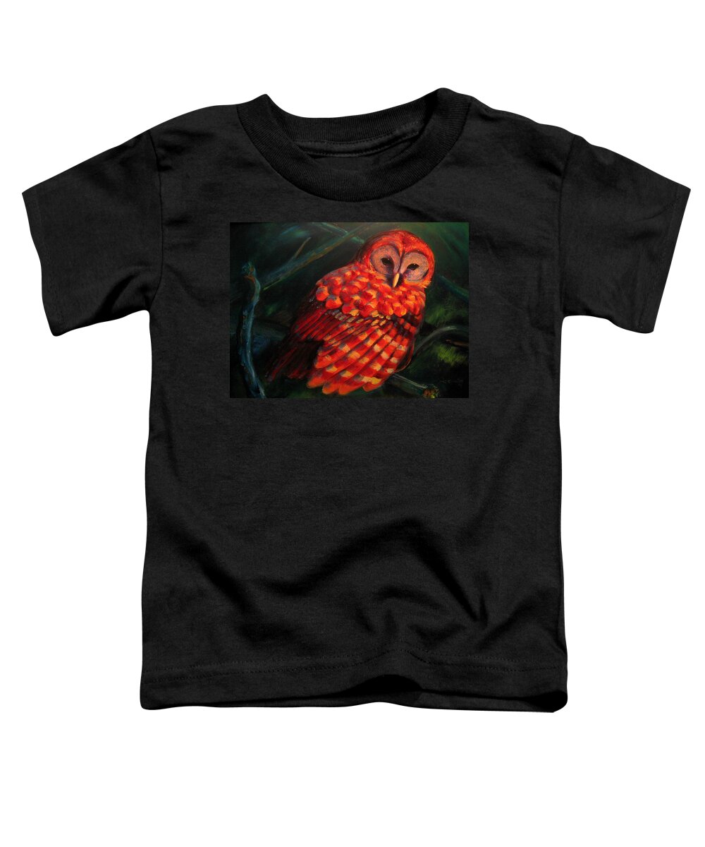 Owl Toddler T-Shirt featuring the painting Barred Owl by Jason Reinhardt