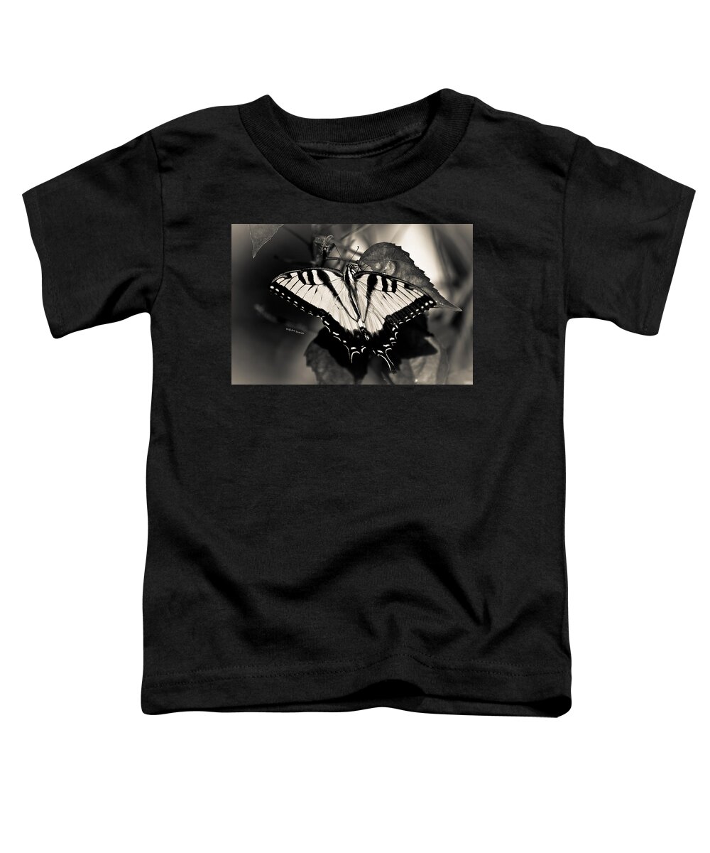 Butterfly Toddler T-Shirt featuring the photograph Beauty Without Color by DigiArt Diaries by Vicky B Fuller