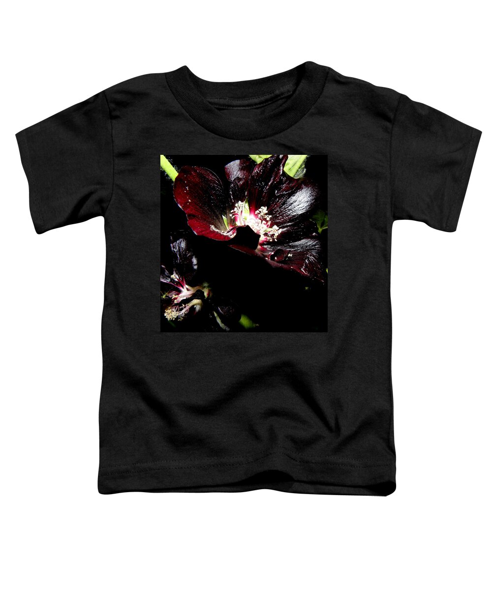 Black Hollyhock Toddler T-Shirt featuring the photograph Black is Beautiful by Kim Galluzzo Wozniak