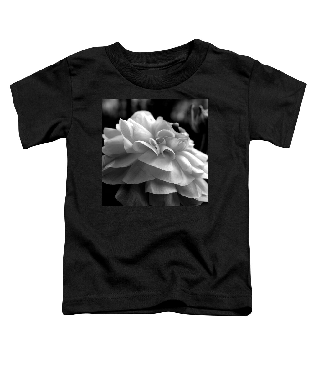 Ranunculus Toddler T-Shirt featuring the photograph Black N White Beauty by Kim Galluzzo