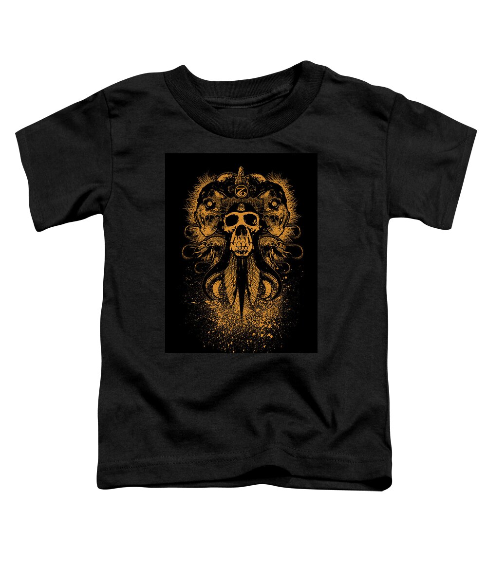 Monkey Toddler T-Shirt featuring the mixed media Bleed The Chimp by Tony Koehl