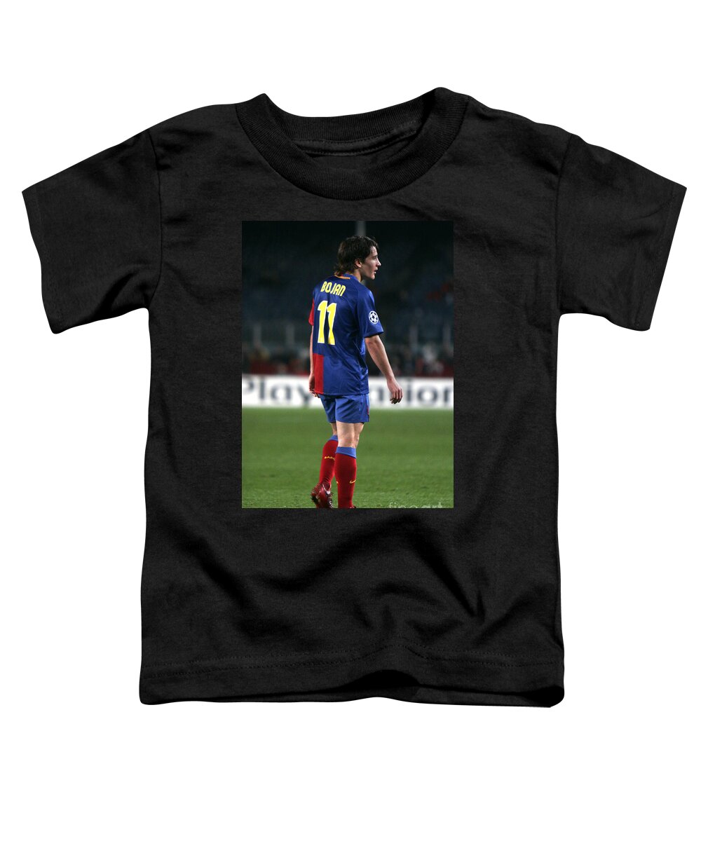 Bojan Toddler T-Shirt featuring the photograph Bojan Krkic in Camp Nou by Agusti Pardo Rossello