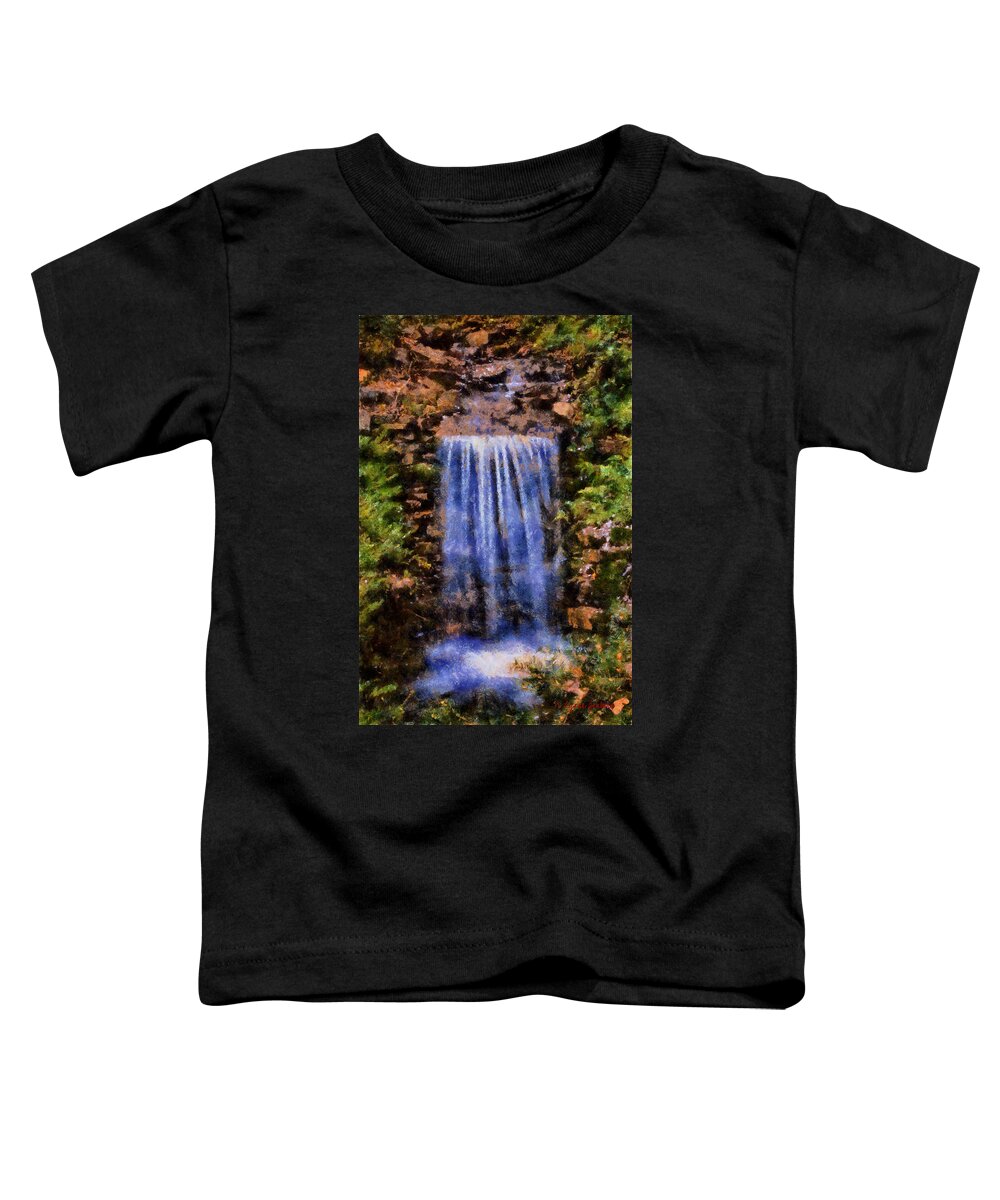 Waterfall Toddler T-Shirt featuring the digital art Botanical Garden Falls by Lynne Jenkins