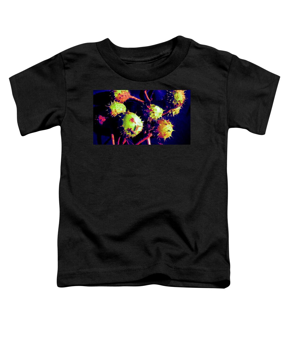 Chestnut Toddler T-Shirt featuring the painting Chestnut pods 1 by Renate Wesley