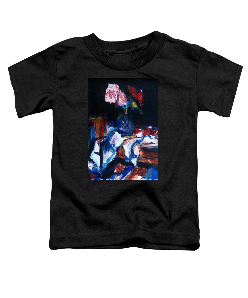 Rose Toddler T-Shirt featuring the painting Dark Rose by John Gholson