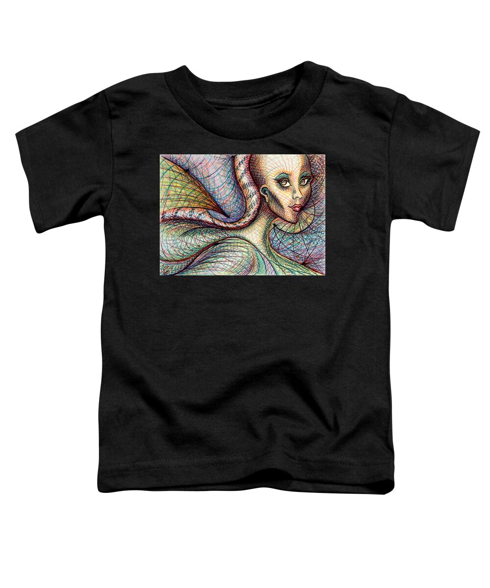 Drawing Toddler T-Shirt featuring the drawing Exposed by Danielle R T Haney