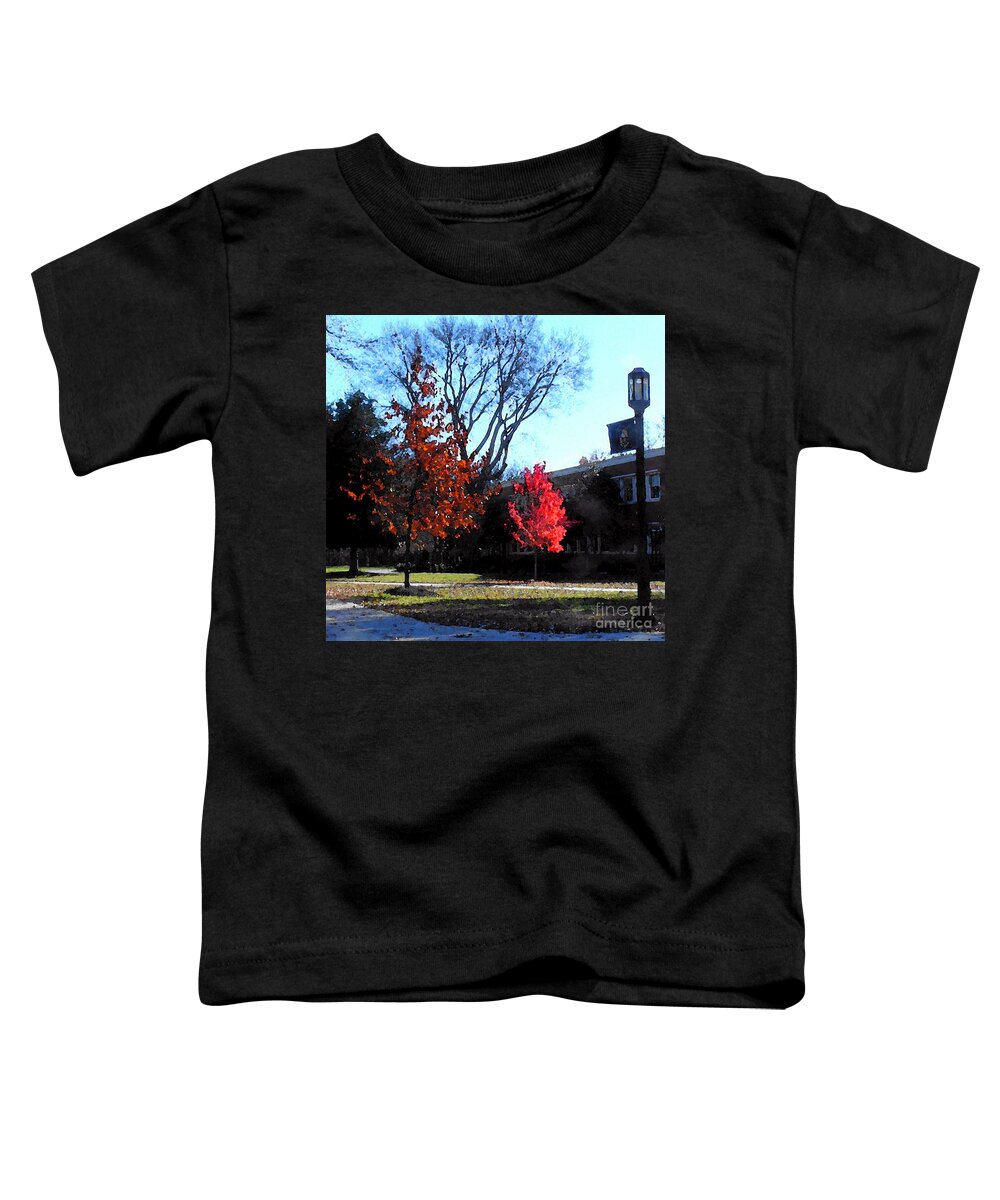 Autumn Toddler T-Shirt featuring the digital art Falling Leaves by Karen Francis