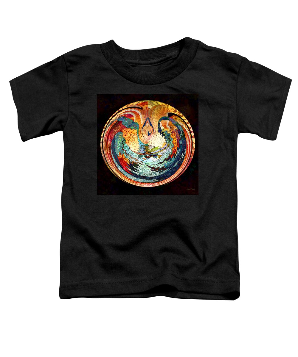 Fire Toddler T-Shirt featuring the digital art Fire and Water by Barbara Berney