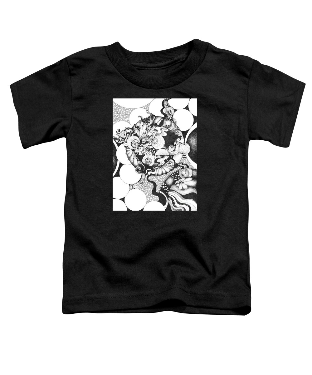 Ink Toddler T-Shirt featuring the drawing Moonlight Reflections by Danielle Scott