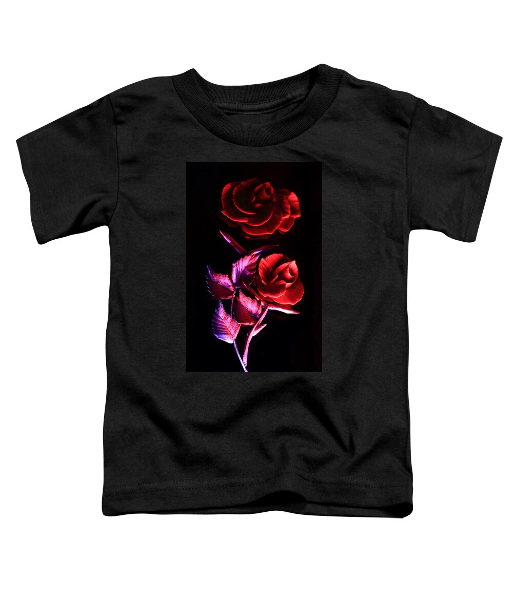 Rose Toddler T-Shirt featuring the photograph Glowing Glass Rose by Shane Bechler