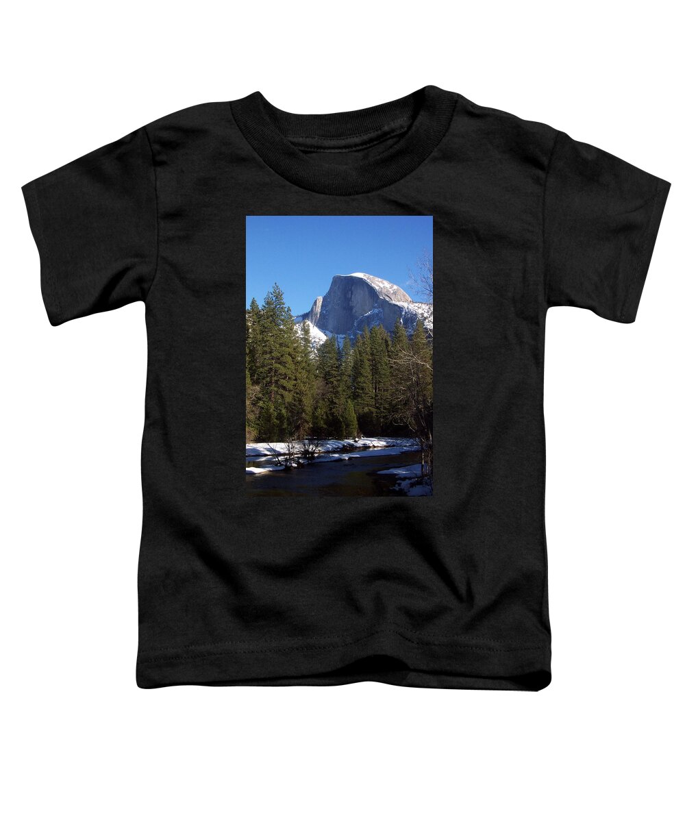 Yosemite Toddler T-Shirt featuring the photograph Half Dome Winter by Eric Tressler