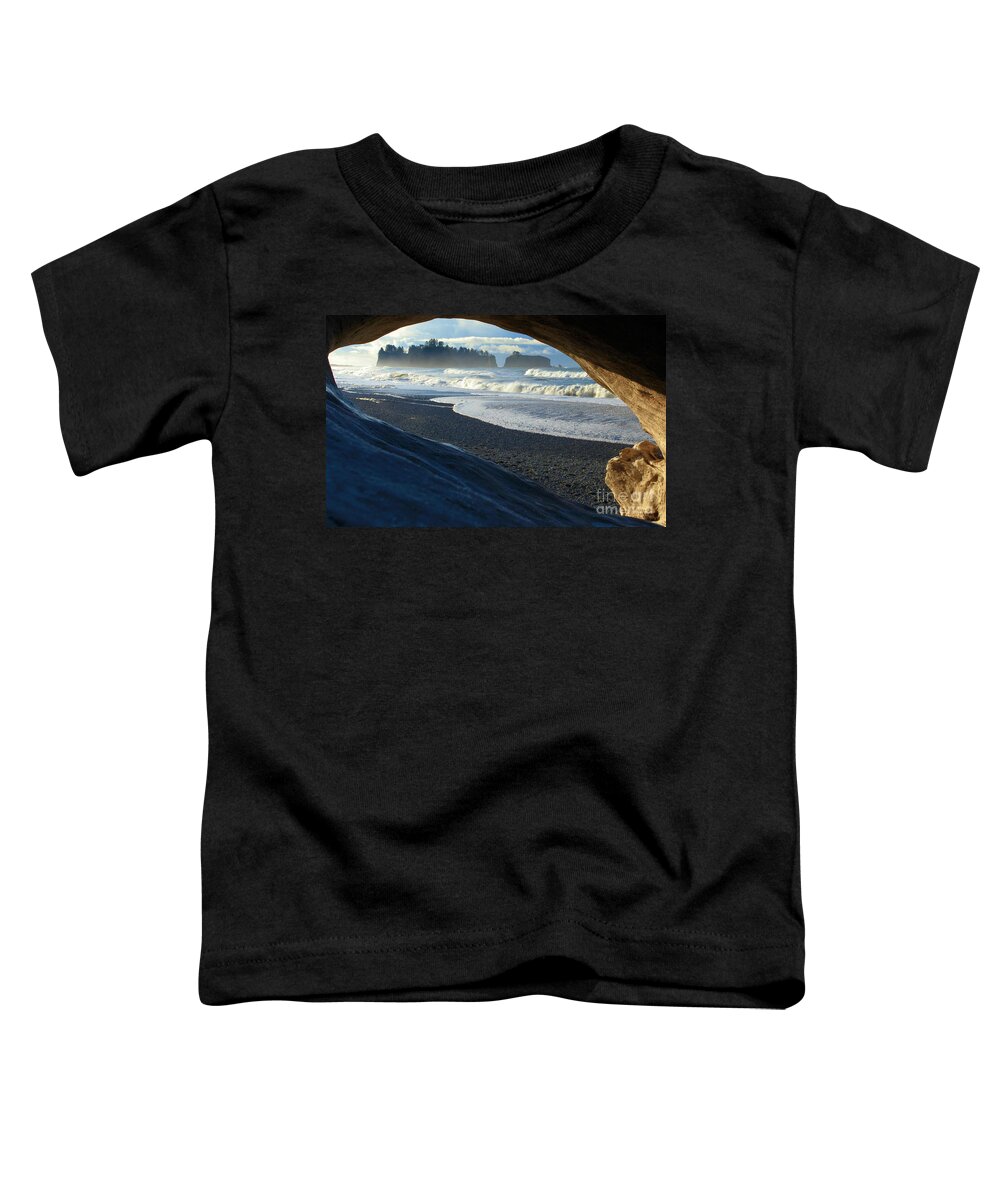 Rialto Beach Toddler T-Shirt featuring the photograph James Island Drift Log by Adam Jewell