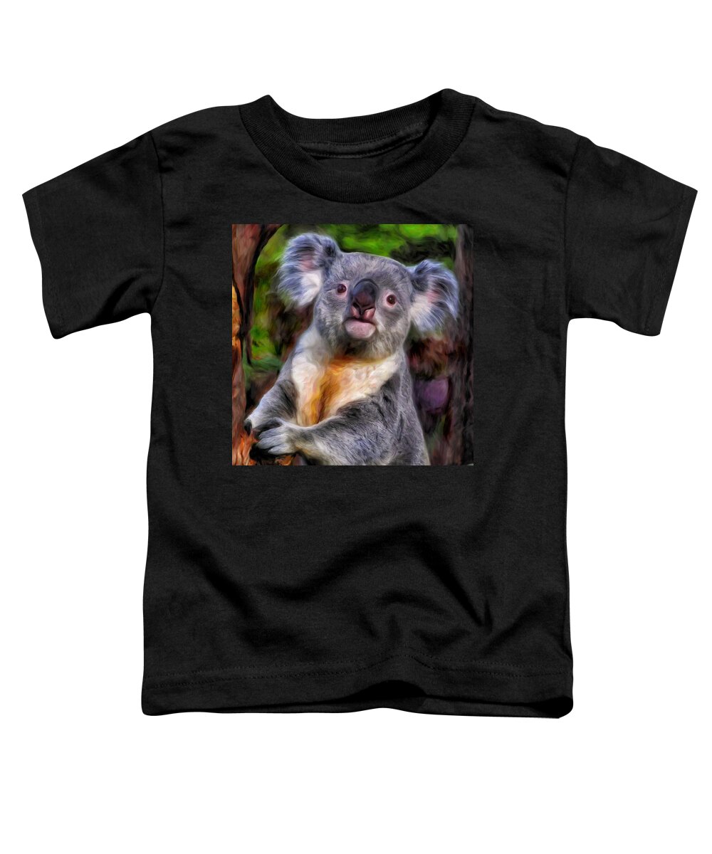 Koala Toddler T-Shirt featuring the painting Koala by Dominic Piperata
