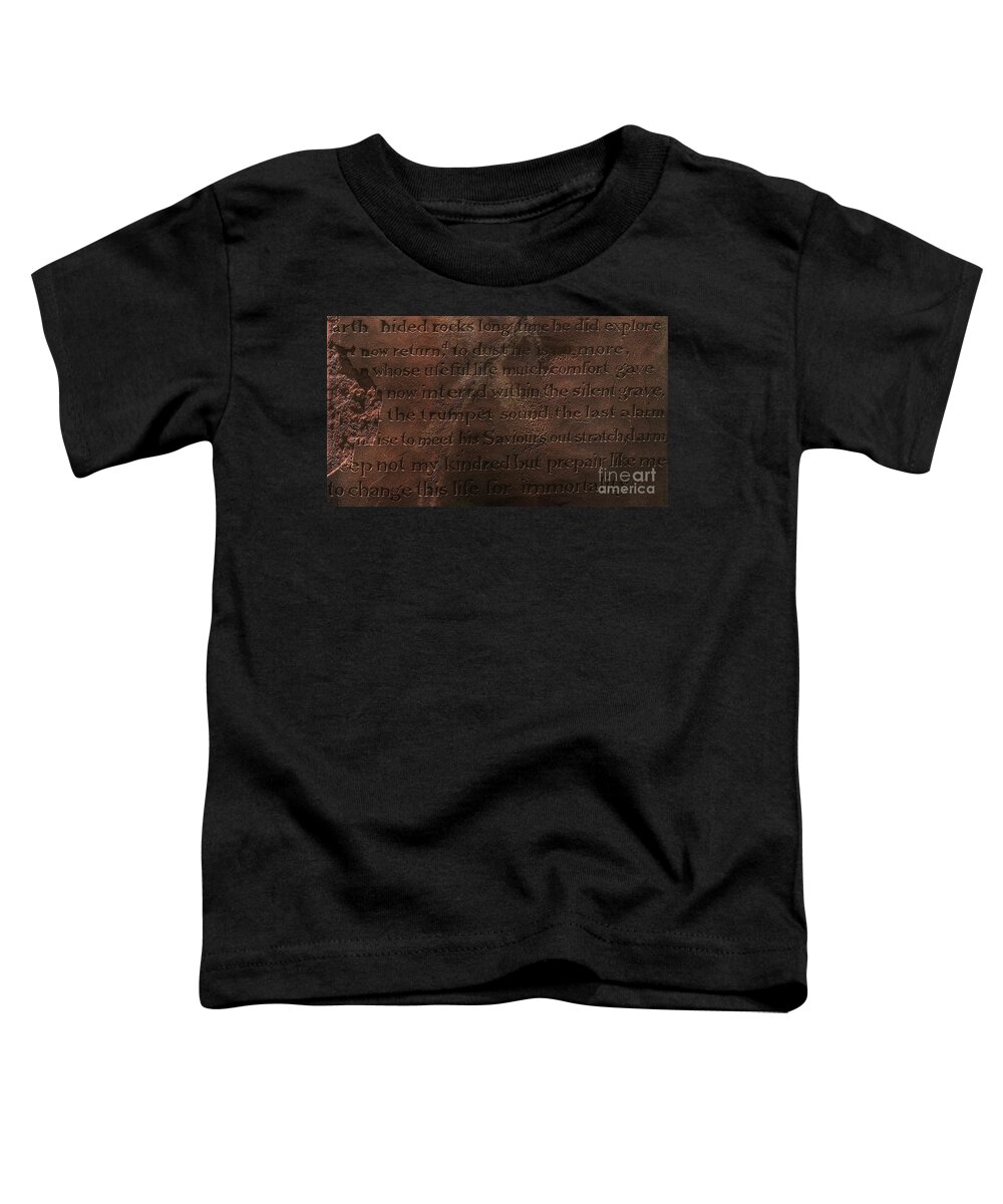 Lee Dos Santos Toddler T-Shirt featuring the photograph Life For Immortality - The Explorers Grave - Belleville Dutch Reformed Church by Lee Dos Santos