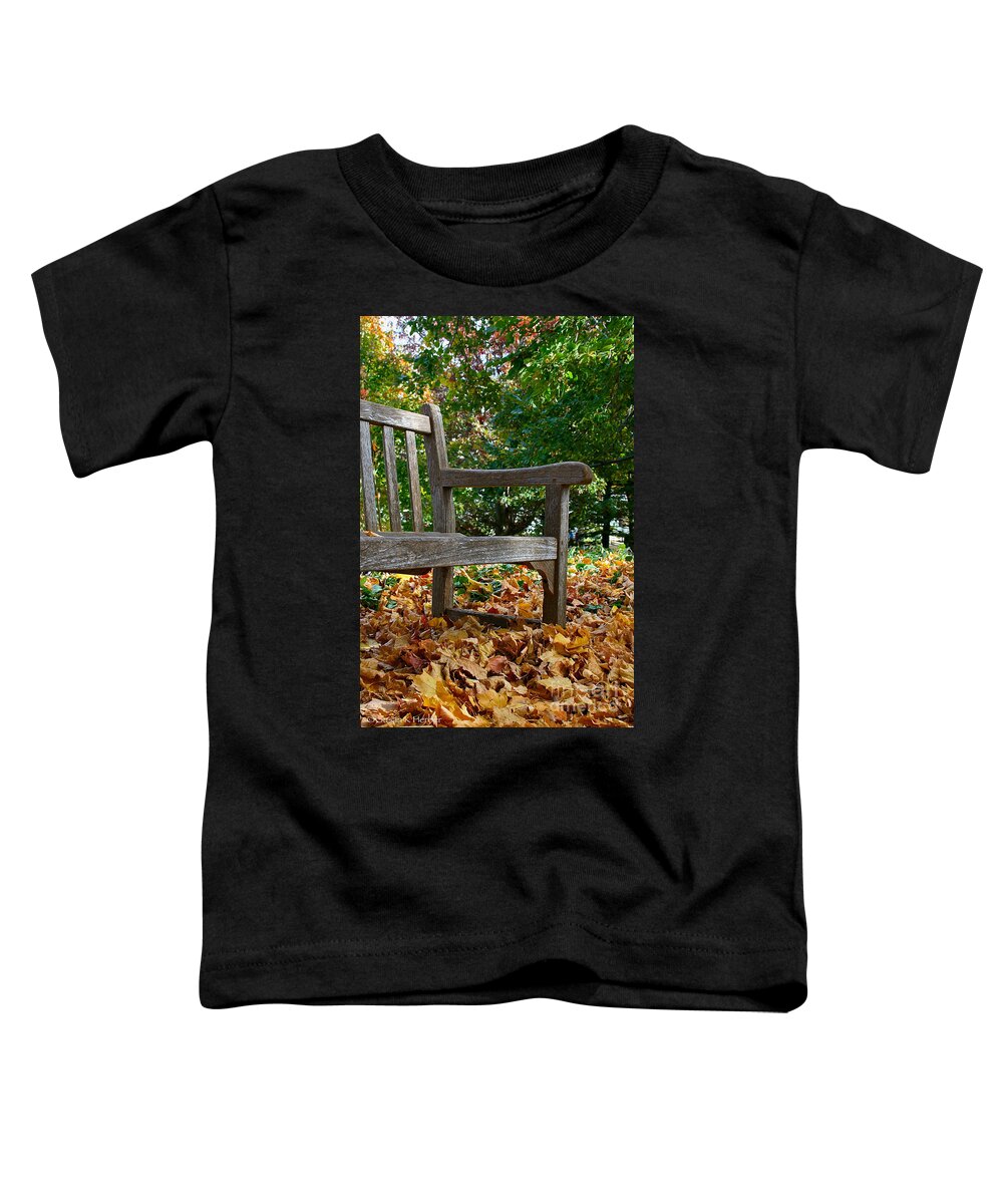 Outdoors Toddler T-Shirt featuring the photograph Limited Outdoor Seating by Susan Herber