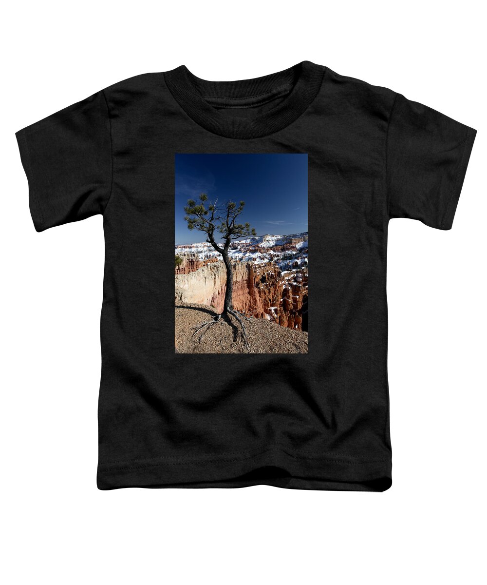 Bryce Canyon Toddler T-Shirt featuring the photograph Living on the Edge by Karen Lee Ensley