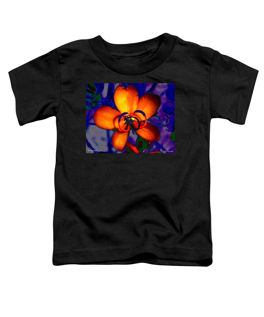 Mandarin Toddler T-Shirt featuring the digital art Mandarin Petals by Larry Beat