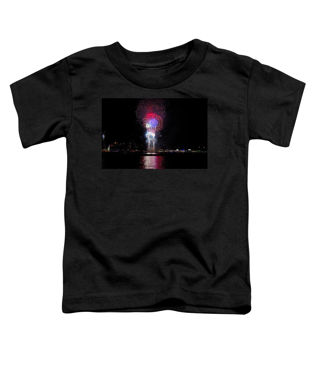 Chicago Toddler T-Shirt featuring the photograph Navy Pier Fireworks 4 by Lynn Bauer