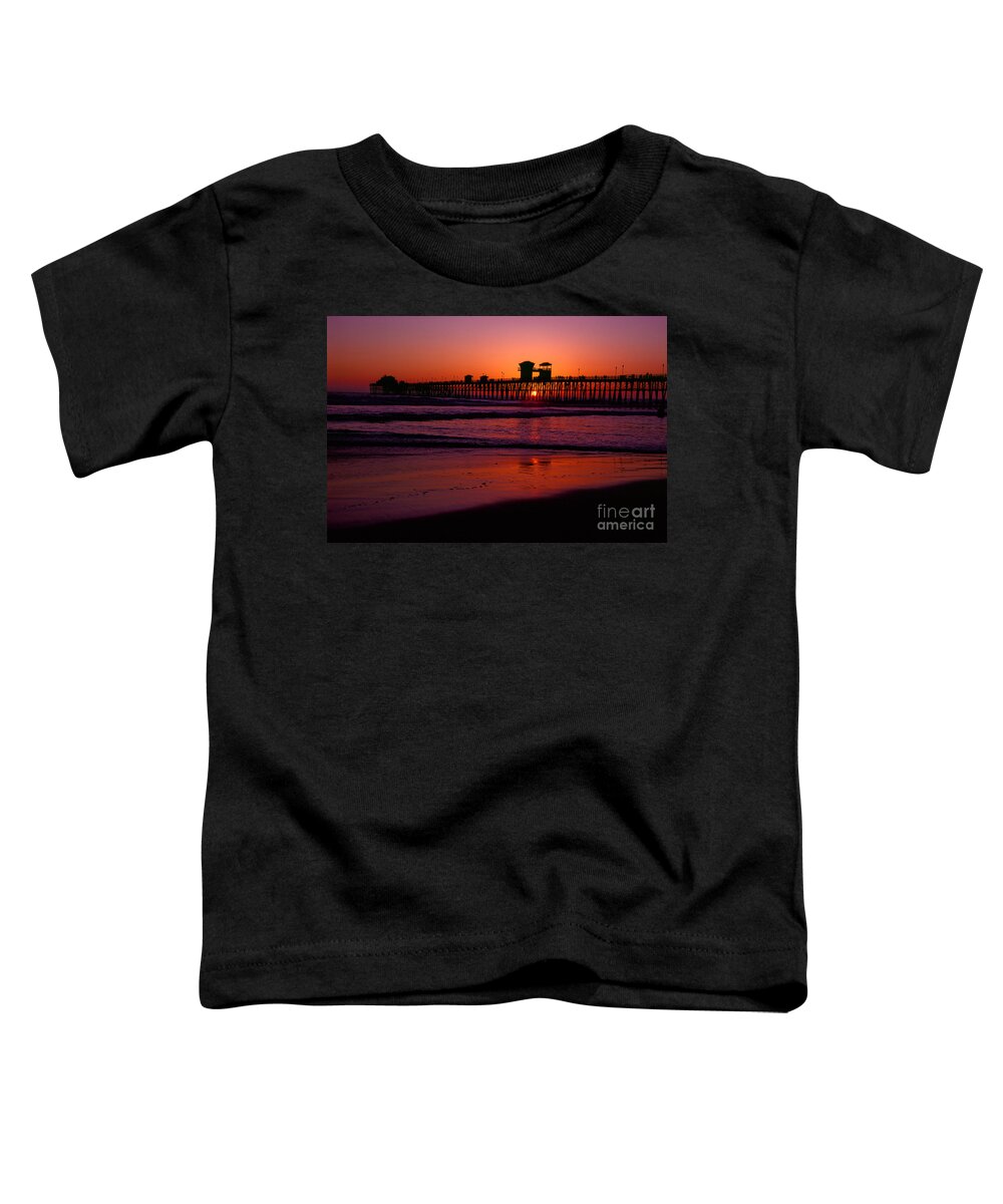 Sunset Toddler T-Shirt featuring the photograph Oceanside PIer Sunset by Daniel Knighton