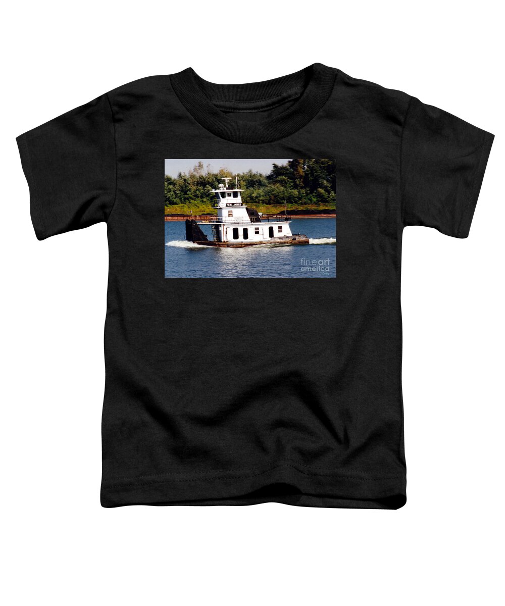 Towboat Toddler T-Shirt featuring the photograph Ohio River Towboat by Susan Stevens Crosby