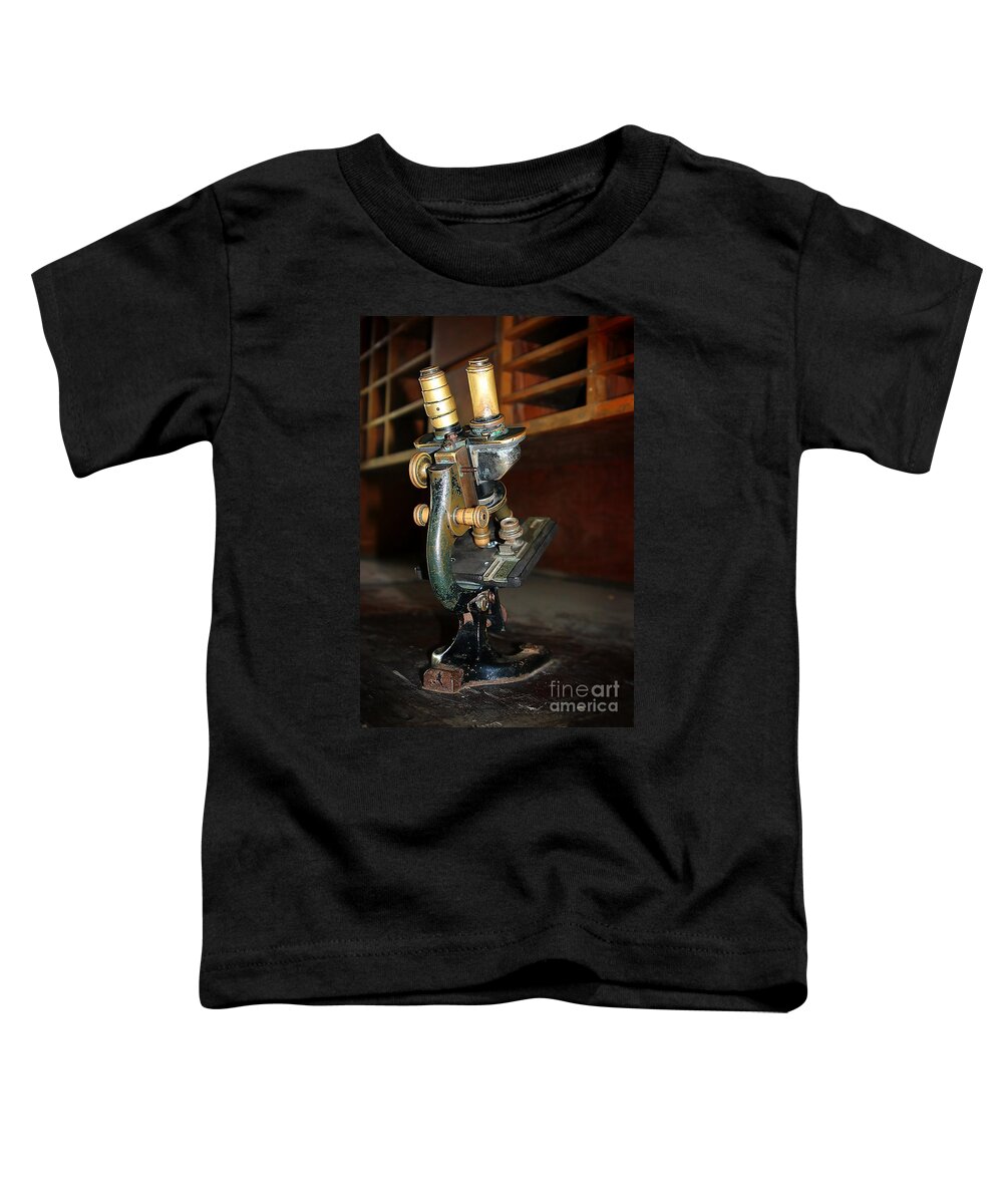 Old Toddler T-Shirt featuring the photograph Old Microscope by Henrik Lehnerer