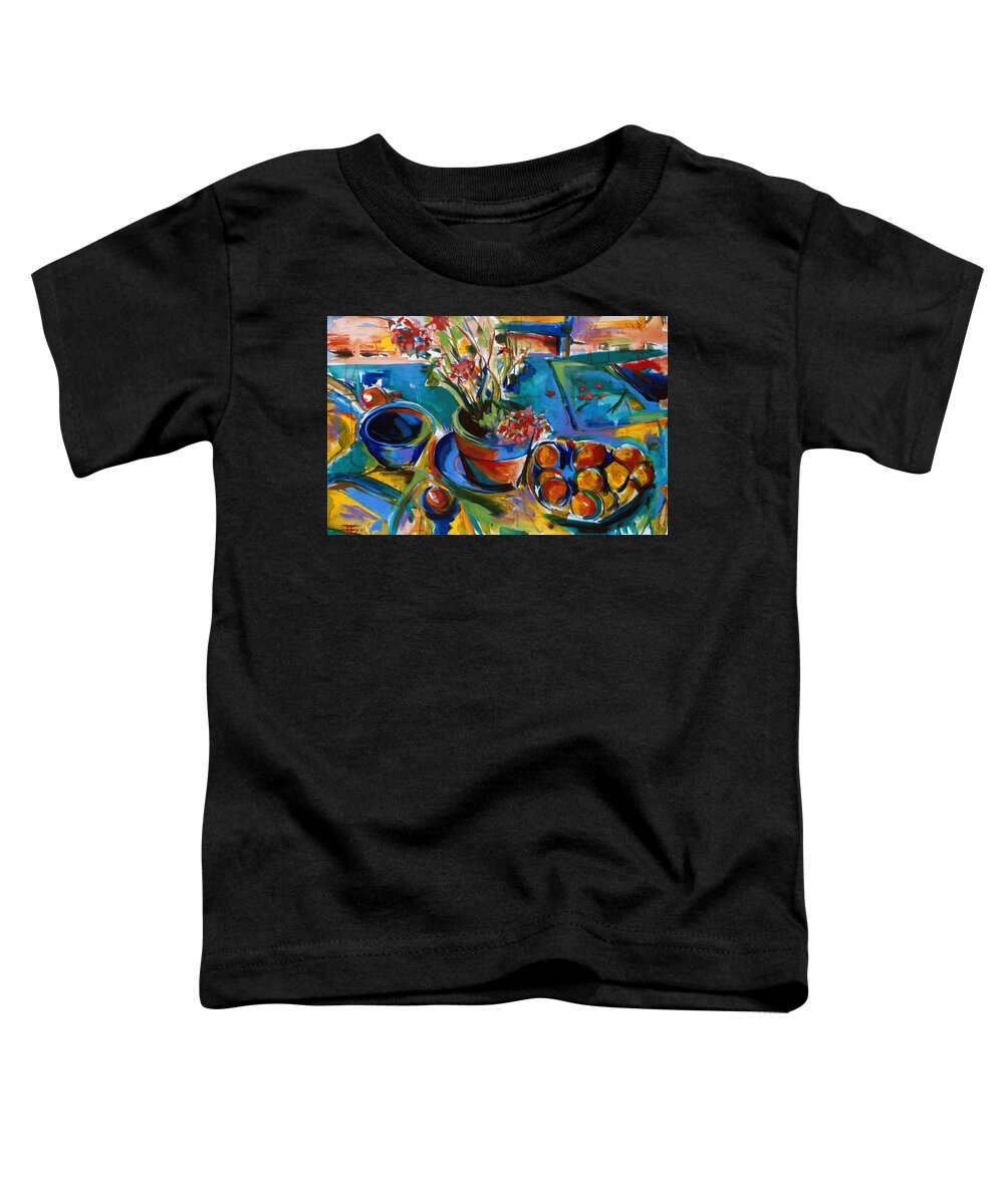 Oranges Toddler T-Shirt featuring the painting Oranges by John Gholson