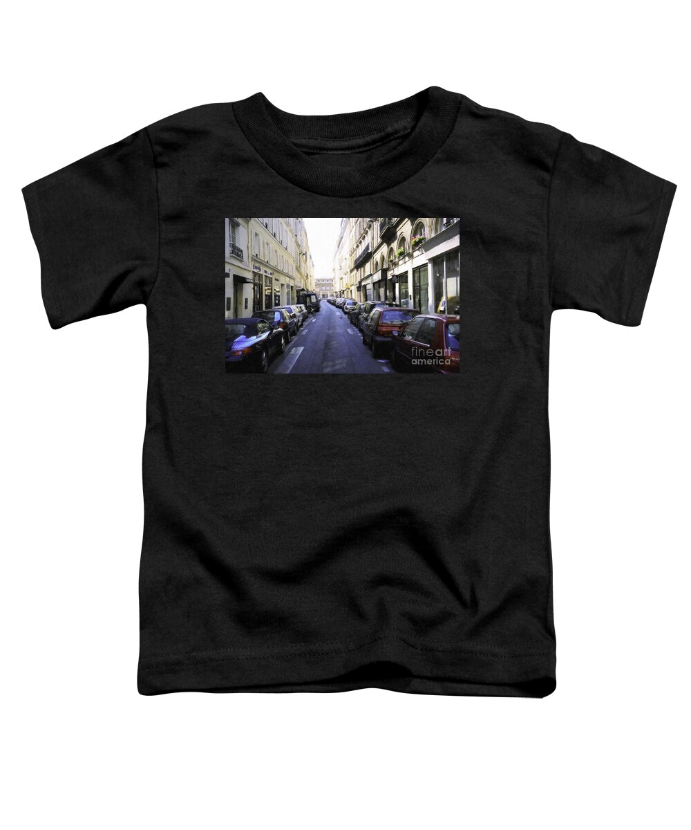 Landscape Toddler T-Shirt featuring the digital art Paris Street by Donna L Munro