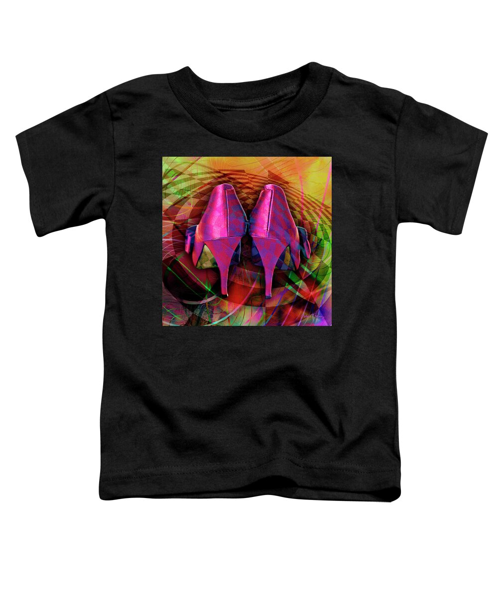 Stiletto Toddler T-Shirt featuring the digital art Pink Stilettos by Barbara Berney