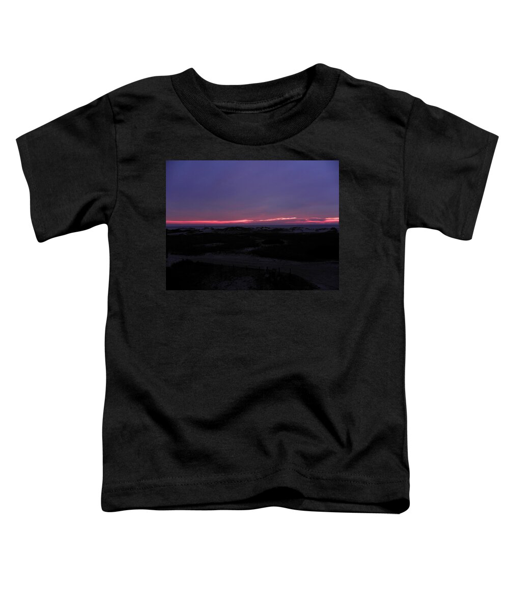 Sunrise Toddler T-Shirt featuring the photograph Pink Sunrise Over The Dunes by Kim Galluzzo