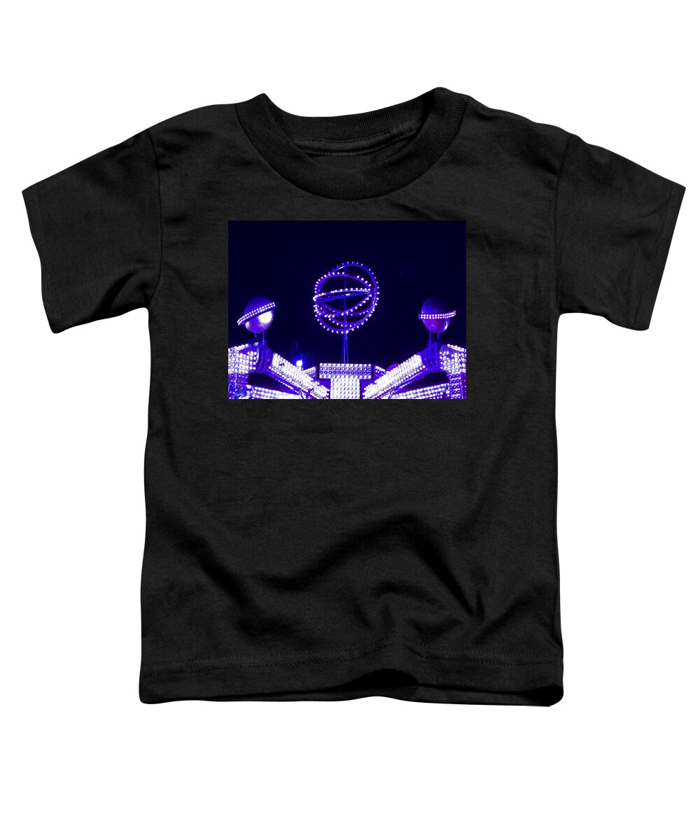 Art Deco Carnival Ride Toddler T-Shirt featuring the photograph Purple Lovers Ride 4 Free by Kym Backland