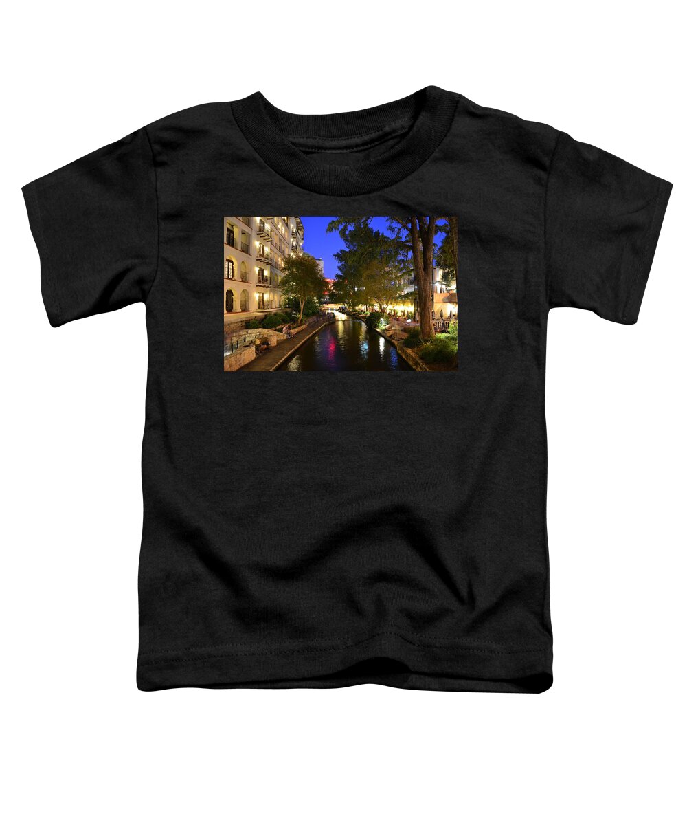 The Riverwalk Toddler T-Shirt featuring the photograph River Walk 2 by David Morefield