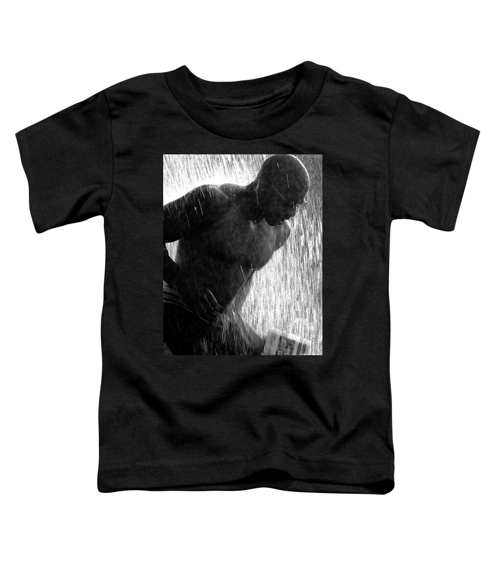 Road Race Toddler T-Shirt featuring the photograph Runner in the Spray by Kathleen K Parker
