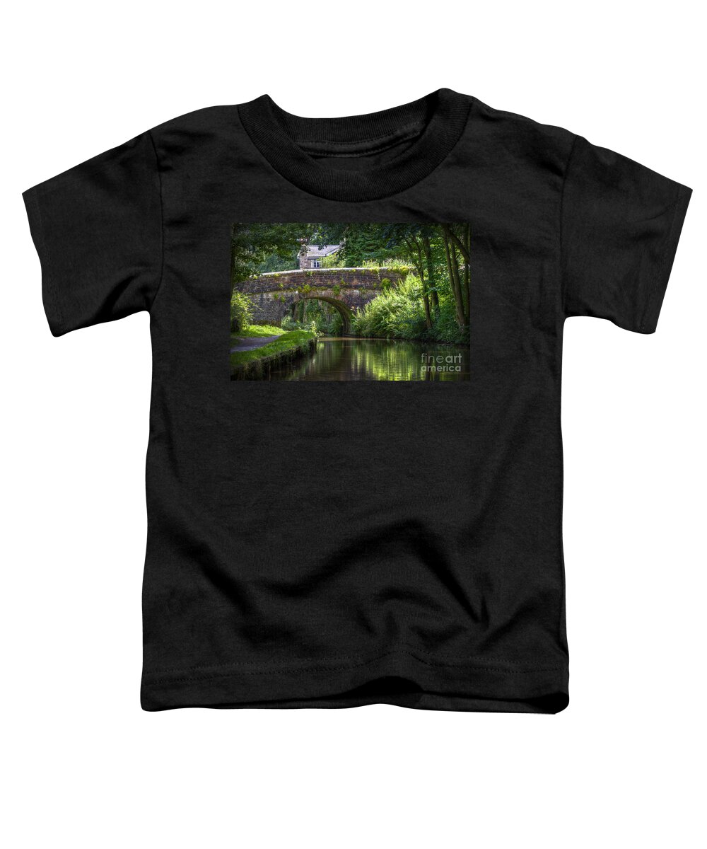 Canal Toddler T-Shirt featuring the photograph Shades of green. by Clare Bambers