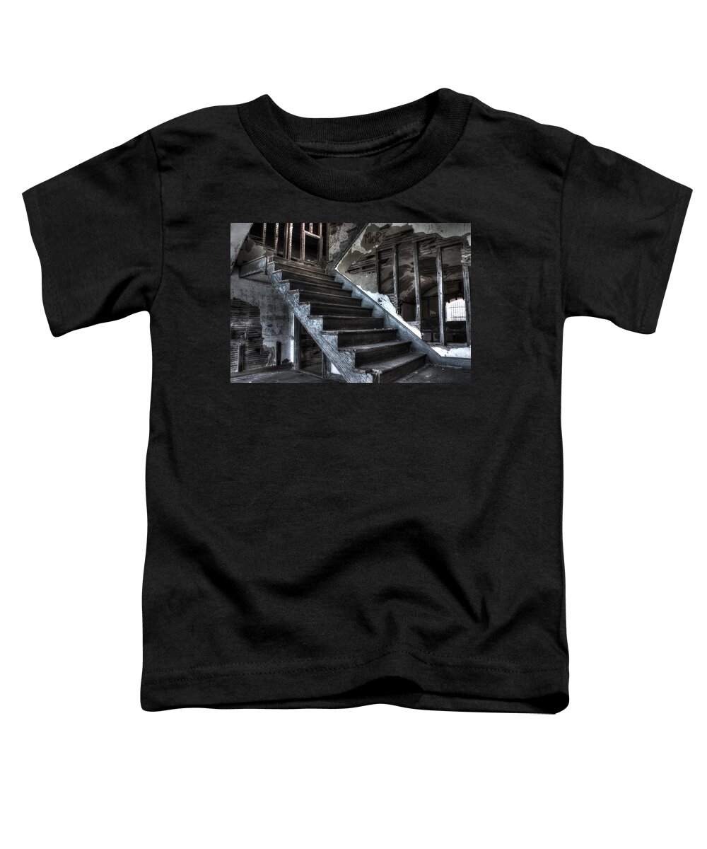 Apacheco Toddler T-Shirt featuring the photograph Stairway to Ruin by Andrew Pacheco