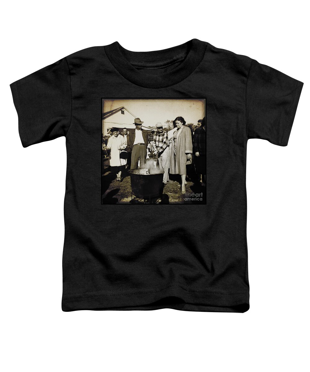 Maple Syrup Toddler T-Shirt featuring the photograph Sugaring Off in 1950s by Ellen Cotton