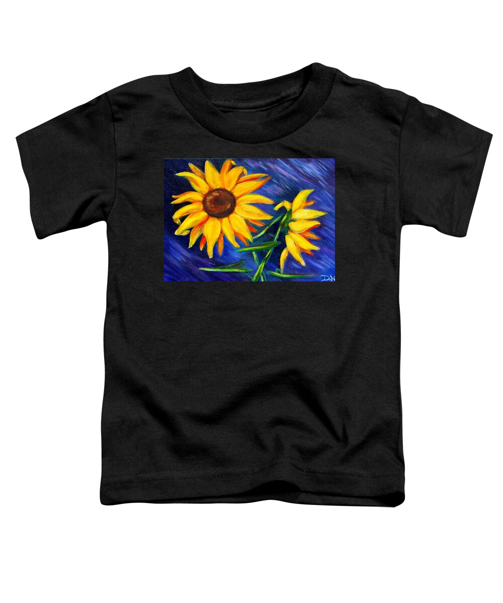 Sunflowers Toddler T-Shirt featuring the painting Sunflowers by Diana Haronis