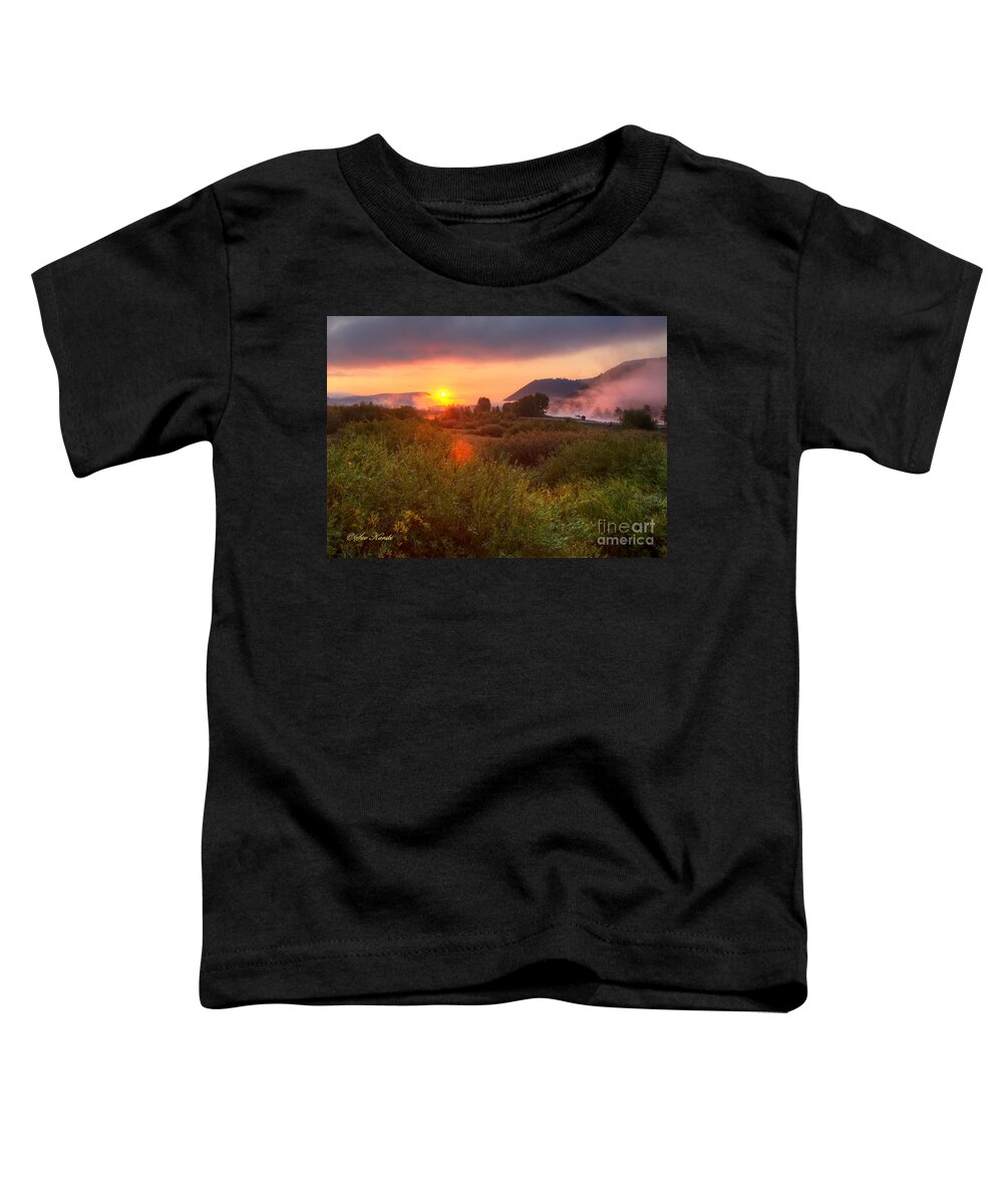 Grand Tetons Toddler T-Shirt featuring the photograph Sunrise at Snake River by Sue Karski