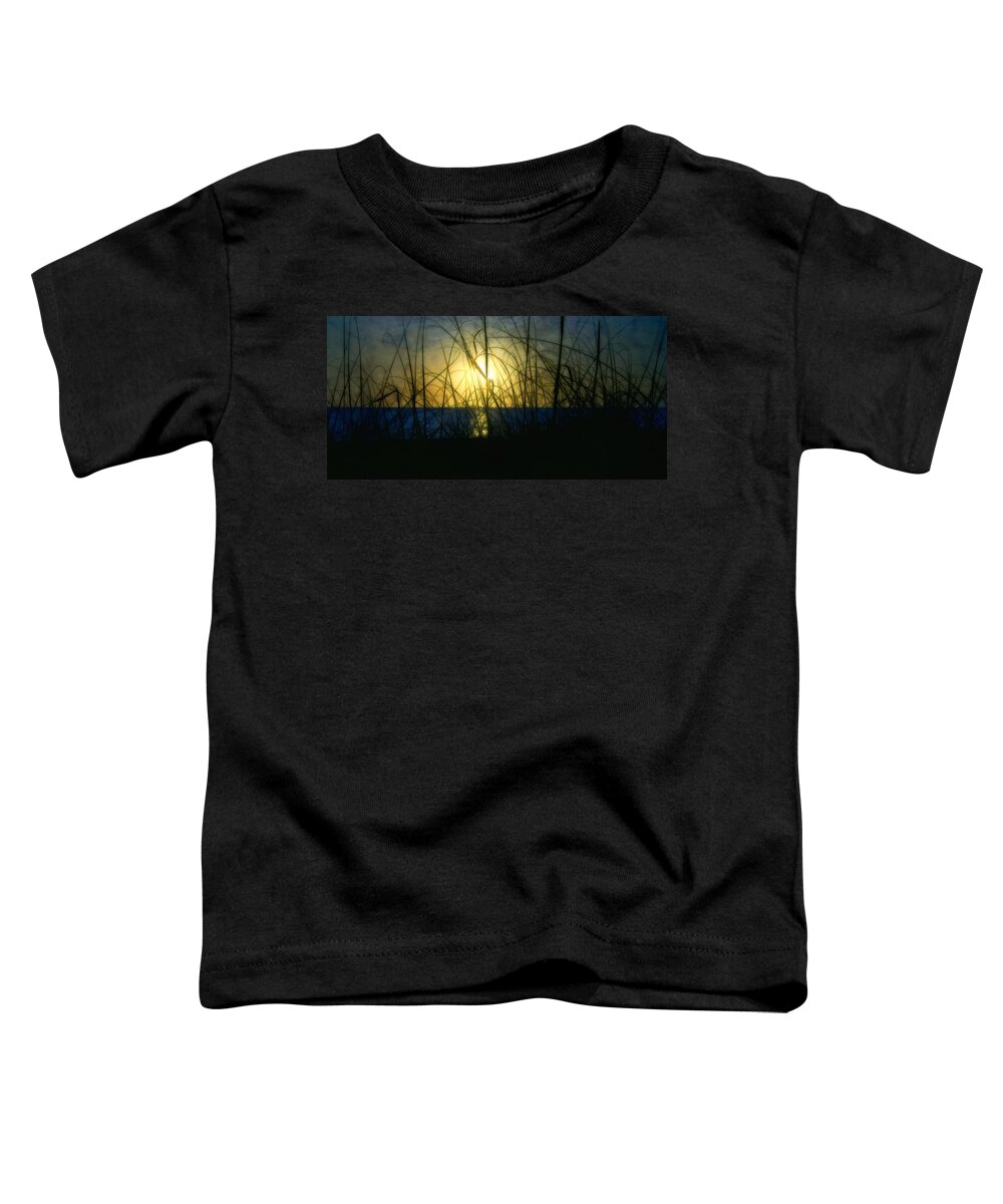 Beach Toddler T-Shirt featuring the photograph The End of the Day by Ellen Heaverlo
